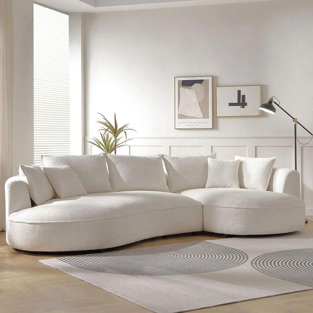 Atelier del Sofa Ugaona sofa na razvlačenje Venedik Desna, 317 x 163,5 x 71 cm, Bijela