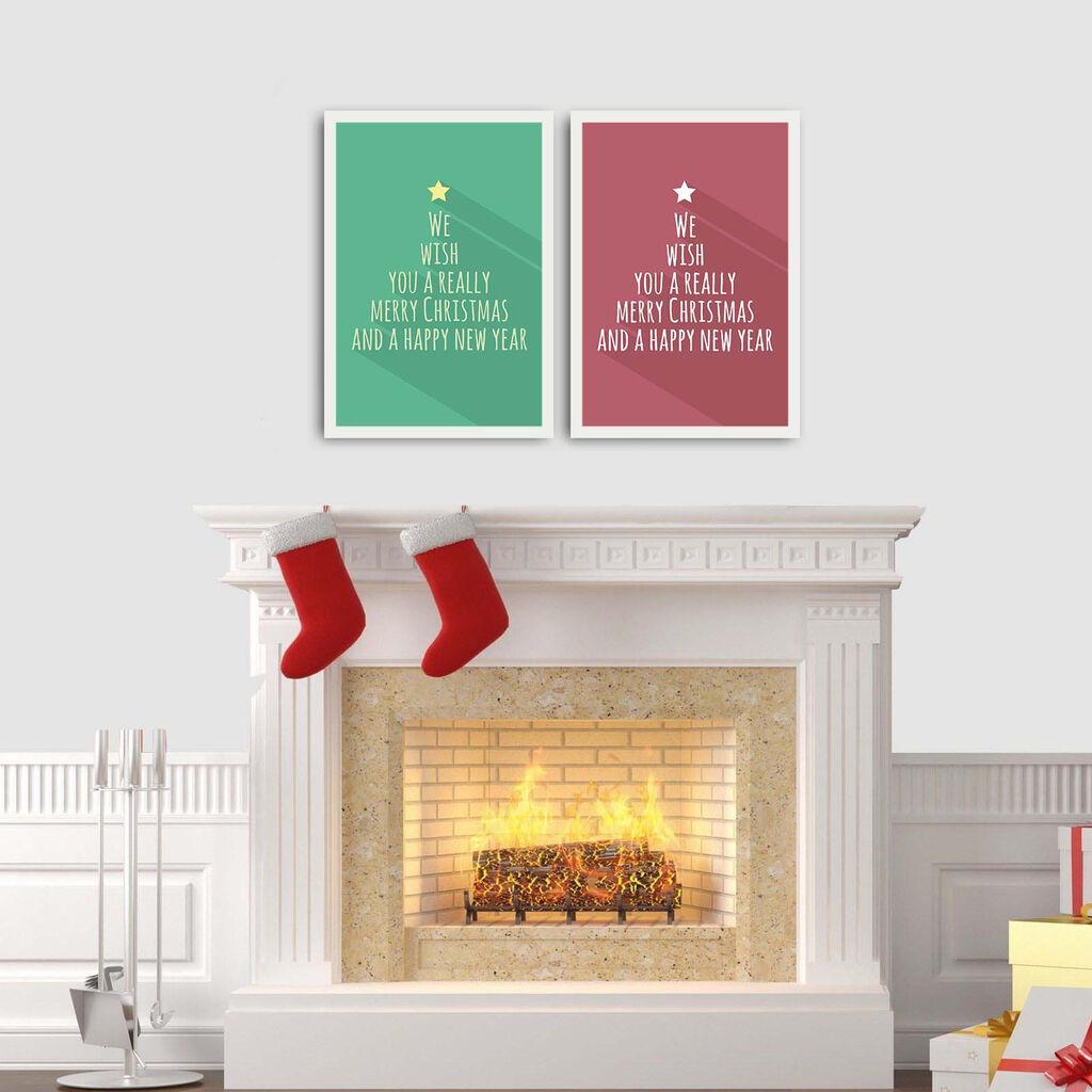 Wallity Slika u okviru MDF 2PBCTNOEL-07, 35x50 cm, 2 dijela