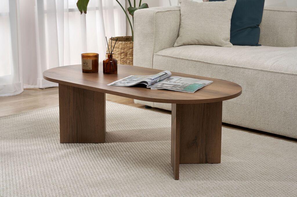 Nordure Klub sto Sable, 119x40x60 cm, Boja oraha