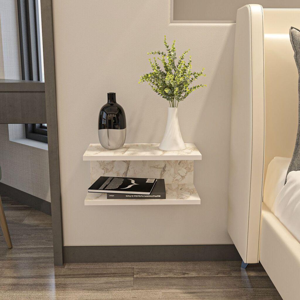 Hanah Home Noćni ormarić Ramira, 45x19,6x23,8 cm, Prljavobijela