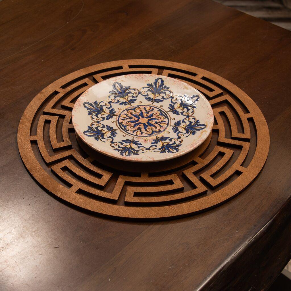 Hermia Labyrinth set podmetača, 36x36cm, drveni, 6 dijelova, smeđi