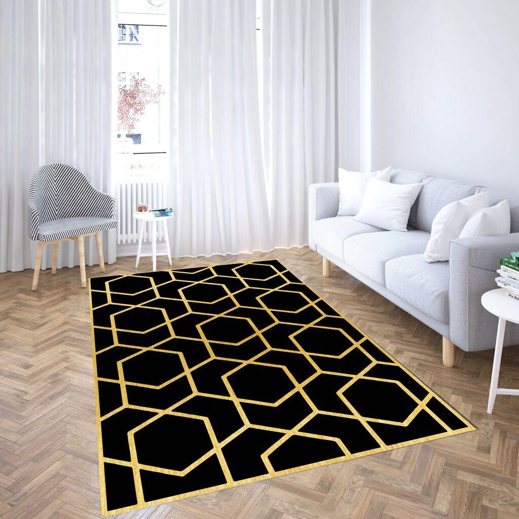 Conceptum Hypnose Tepih CG_66, Pravougaoni, 180 x 280 cm, Crna i zlatna boja