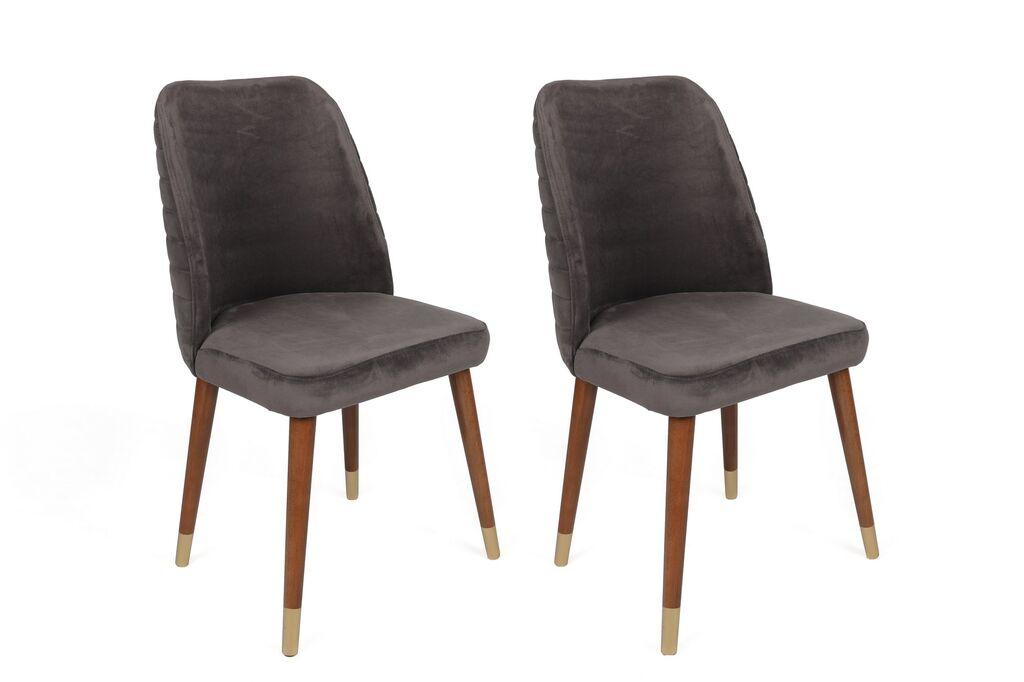 Hanah Home set stolica Hugo-381 V2, 62x75x51,5 cm, 2 dijela, tamnosiva