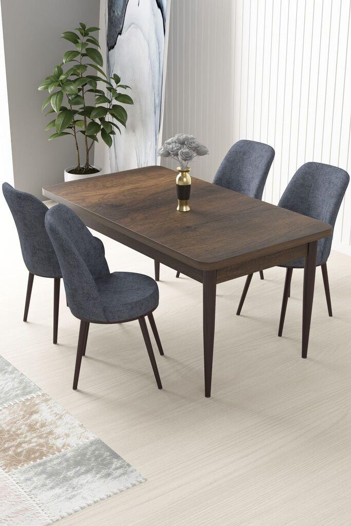 Hanah Home Set Trpezarijski sto i 4 stolice Nile, sivo-smeđa