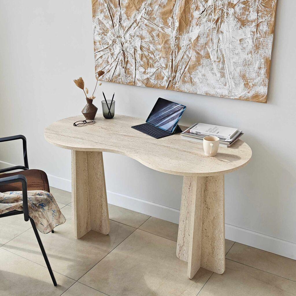 Hanah Home Radni sto Infini, 120 x 75 x 60 cm, Travertin
