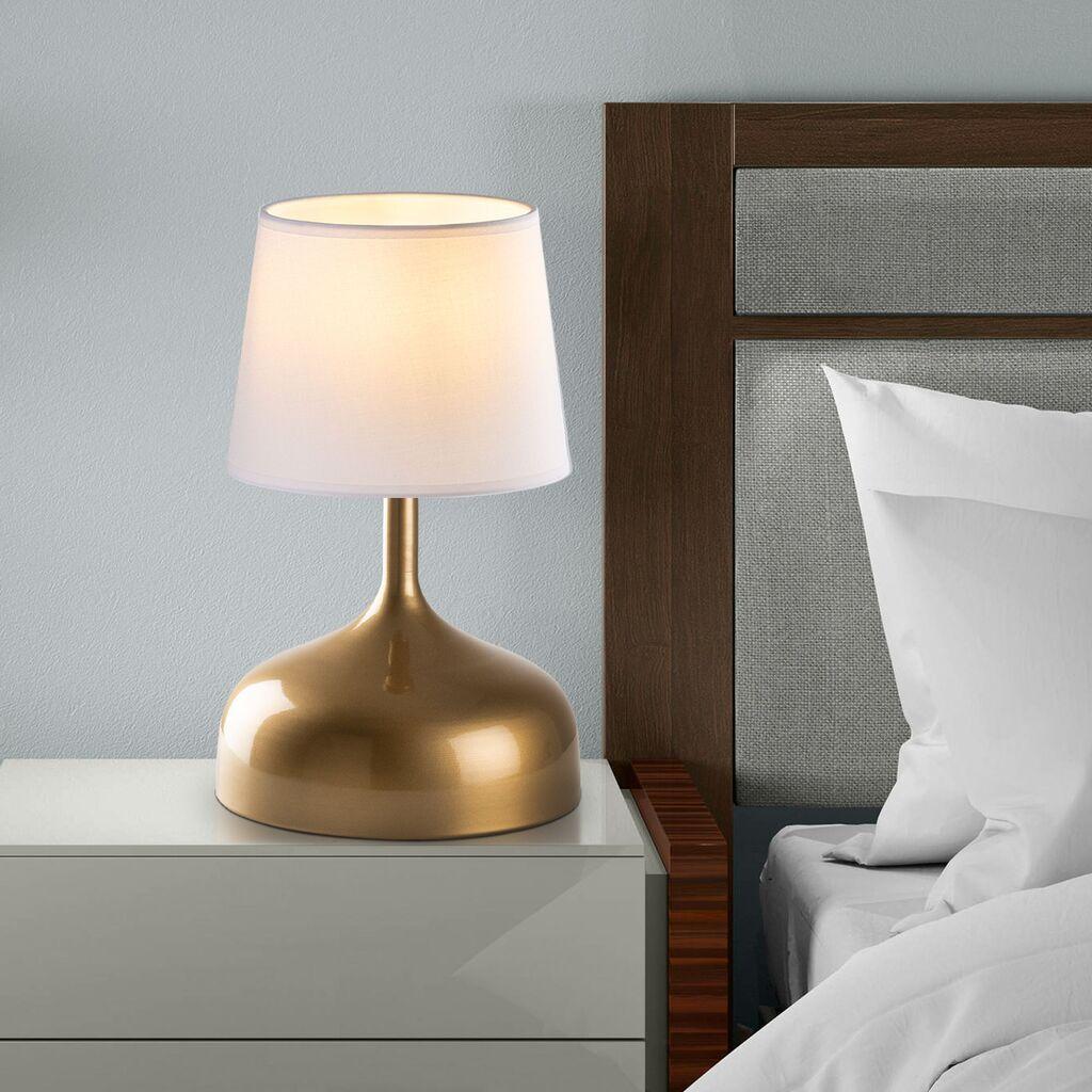 Opviq Stona lampa Bulbous-15457, Zlatno-bijela