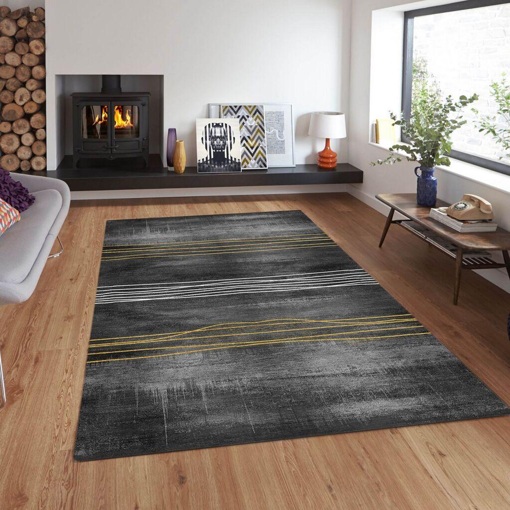 Conceptum Hypnose tepih Cg41, pravougaoni, 180 x 280 cm, sivo-zlatna boja
