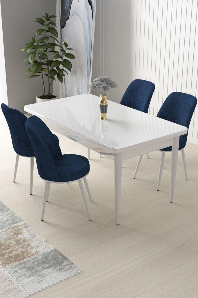 Hanah Home Set Trpezarijski sto i 4 stolice Nile, tamnoplava