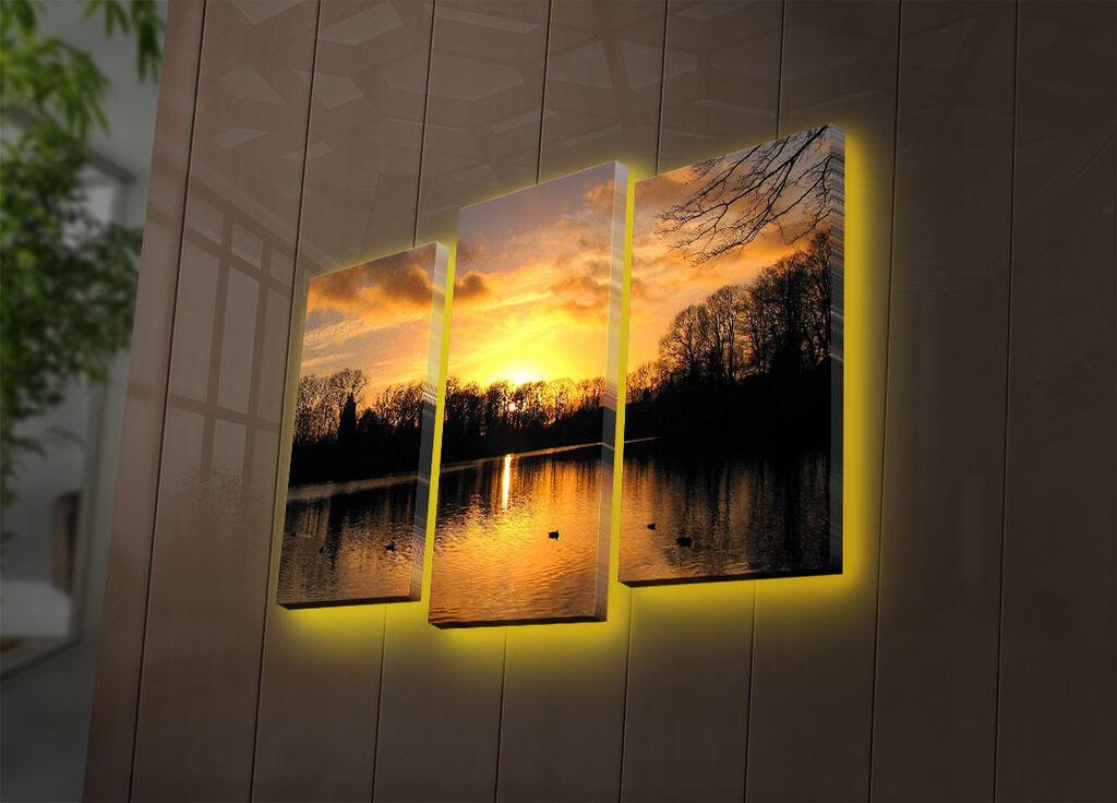 Wallity Set slika sa LED rasvjetom 3PATDACT-22, 3 dijela