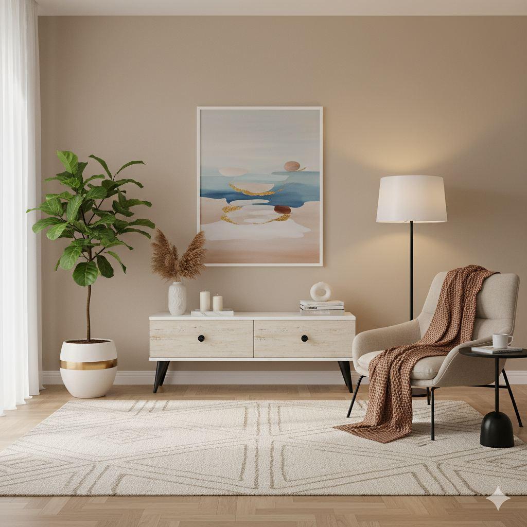 Hanah Kućna TV komoda Mona 120, 120x40,5x32cm, krem