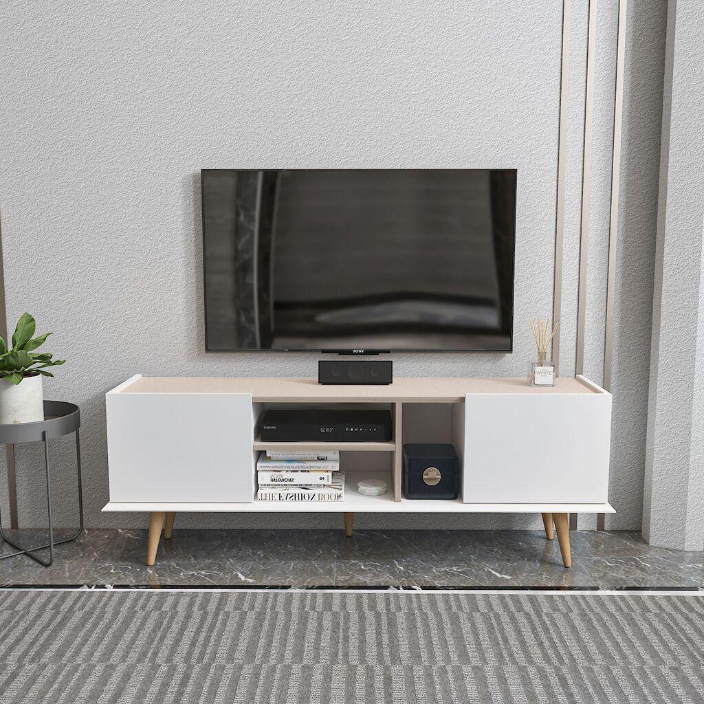 Hanah Kućni TV komoda Ekvador, 154,4x56,6x31,3 cm, Bijela