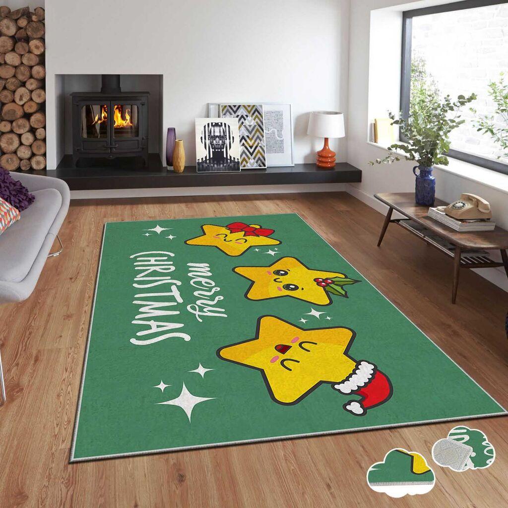 Conceptum Hypnose Tepih sa novogodišnjim motivima Asr-Crpt-53, Pravougaoni, 100 x 140 cm, Zeleni
