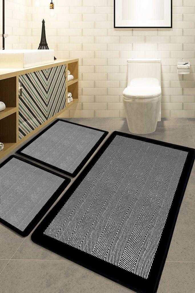 L'essentiel Maison Barley set prostirki za kupatilo, 3 komada, siva