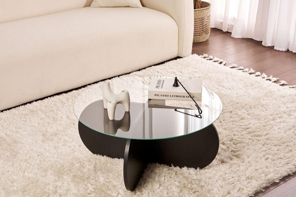 Nordure Klub sto Aeris, 75x35x75 cm, Crno-Prvodini