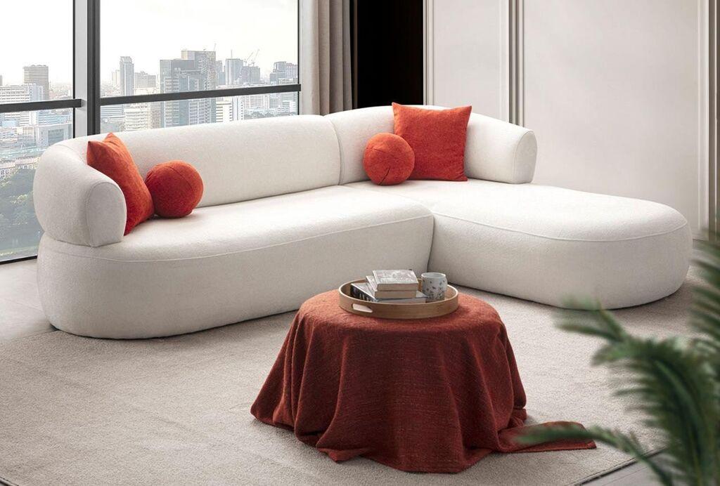 Atelier del Sofa Ugaona garnitura Roma desna, 270 cm, bijela