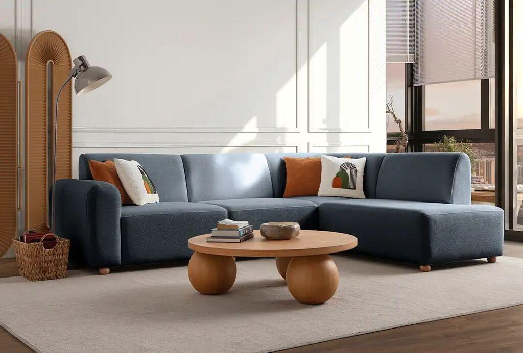 Atelier del Sofa Ugaona garnitura S-Loft Desna, 206 x 290 cm, Plava