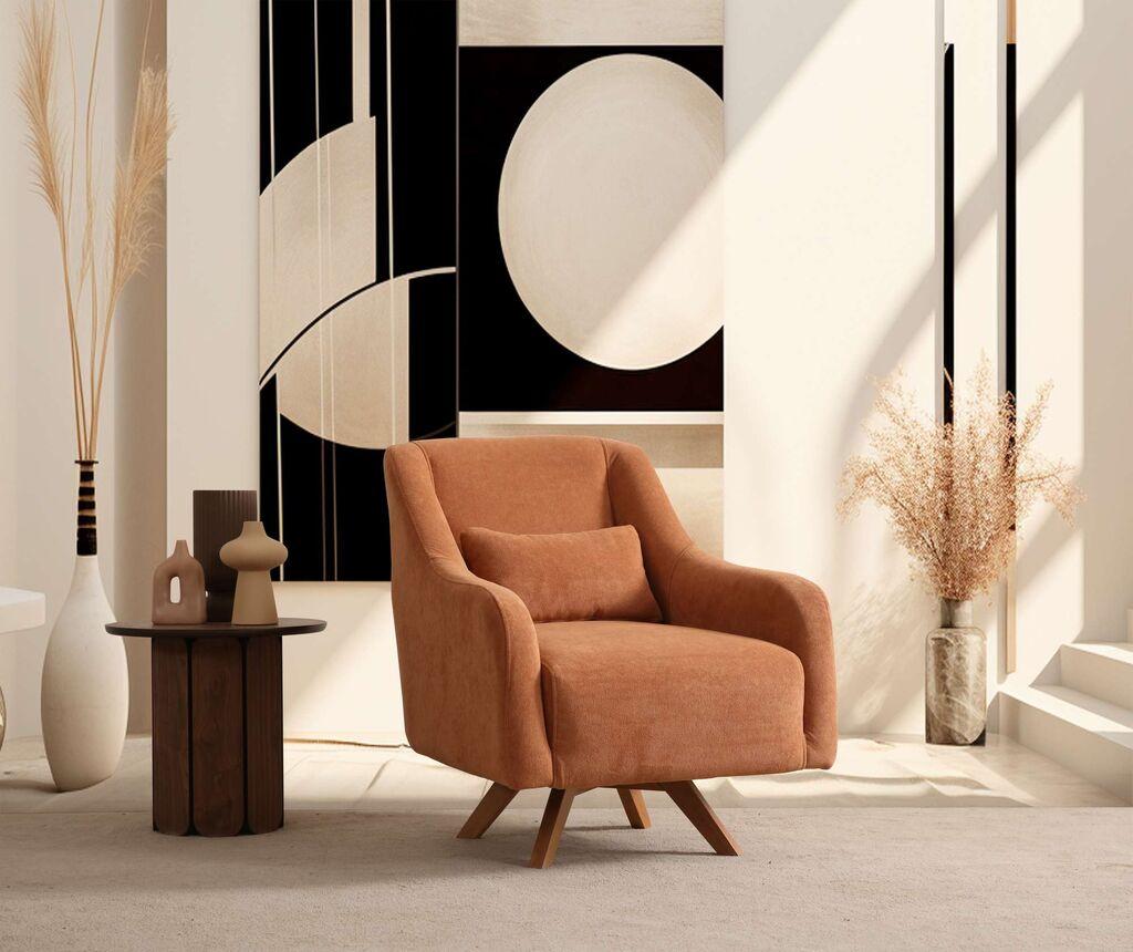 Fotelja Atelier del Sofa Hera, 70x75x85 cm, narandžasta