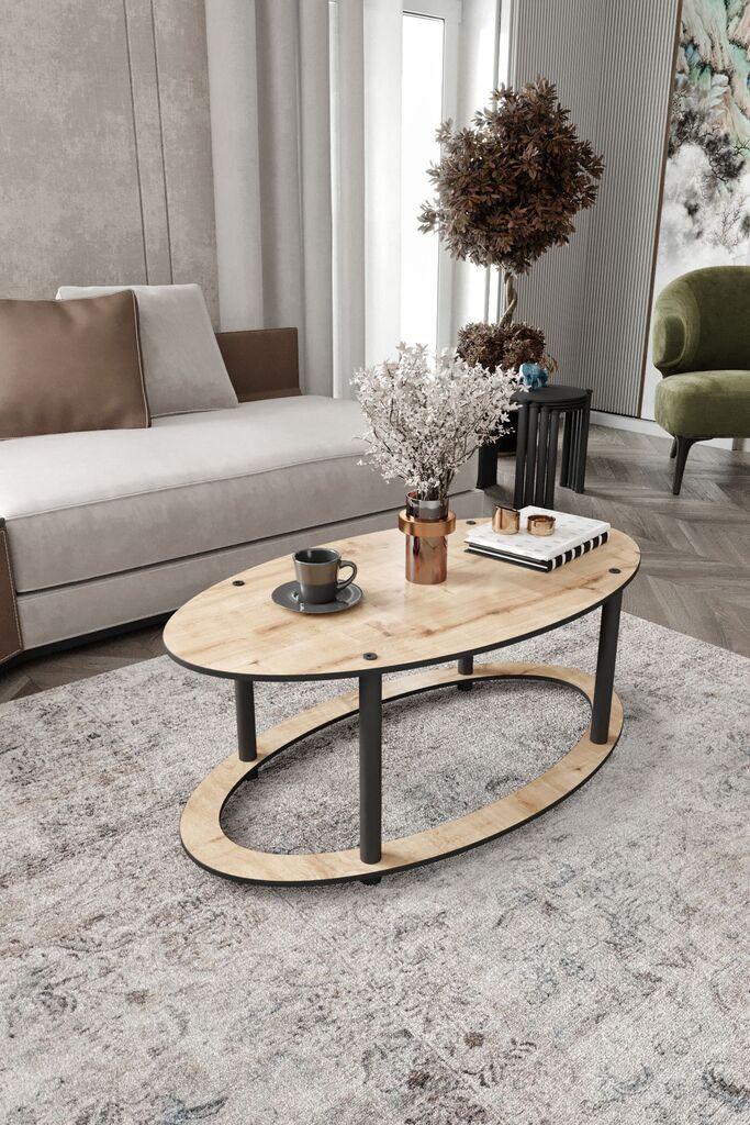 Hanah Home Club stolić s eliptičnom rupom, 60x40x38 cm, krem