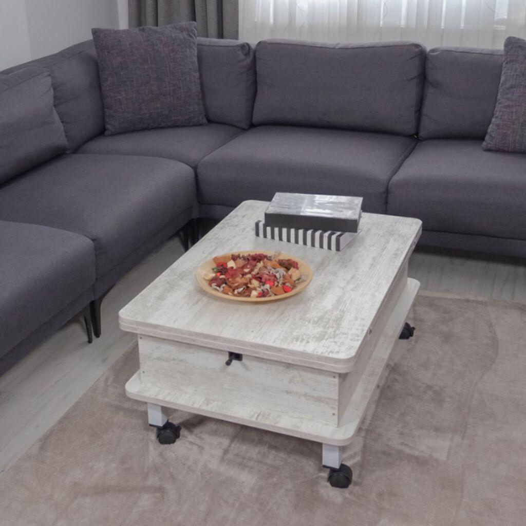 Hanah Home Stol za dnevni boravak Nino 90x40x60 cm, Prljavobijela
