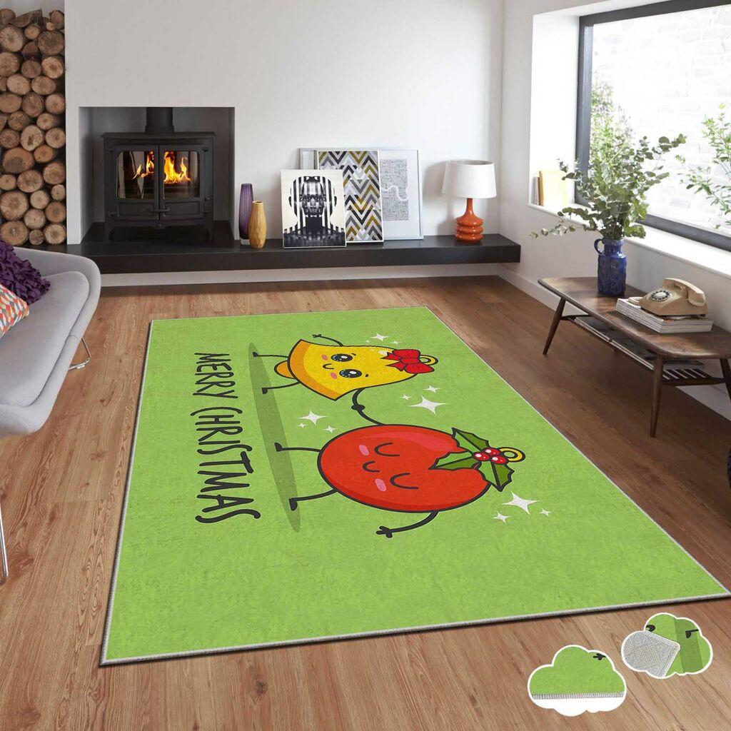 Conceptum Hypnose tepih s novogodišnjim motivima Asr-Crpt-54, Pravougaoni, 160 x 230 cm, Zeleni