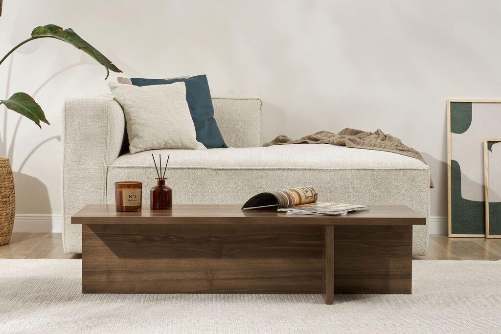 Nordure Klub sto Harbor, 120x30x45 cm, Boja oraha