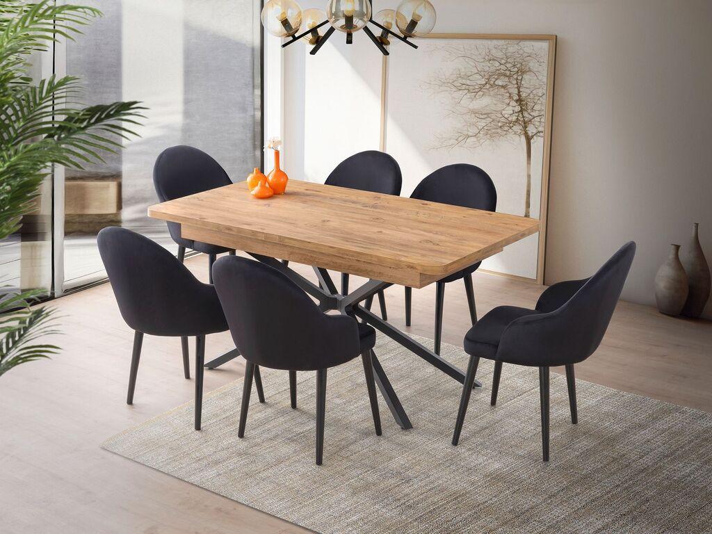 Hanah Home Trpezarijski sto Falcon 2961, 160x79x90 cm, Smeđa