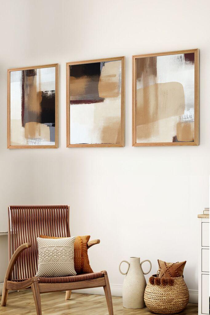 Wallity Set uokvirenih MDF slika Myk3012-2, 3 komada