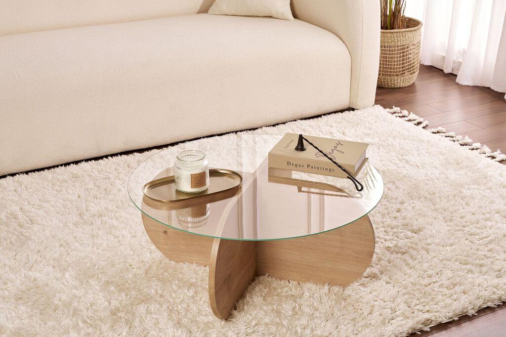 Nordure Klub sto Aeris, 75x35x75 cm, Boja hrasta