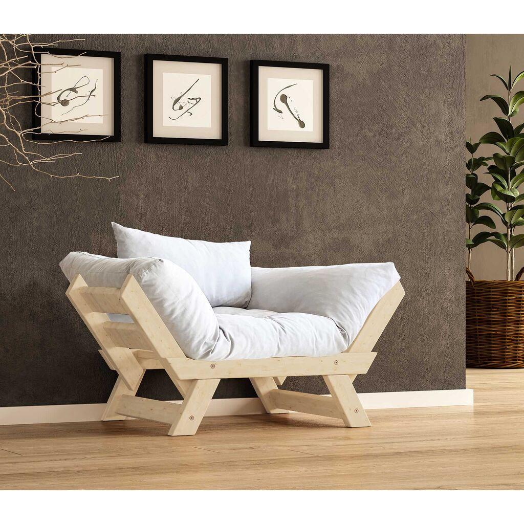 Hanah Home Vrtna sofa s jednim sjedištem i jastukom, Prirodna i bijela