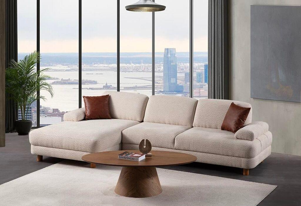 Atelier del Sofa Ugaona sofa na razvlačenje Nice, 165x75x315 cm, Krem