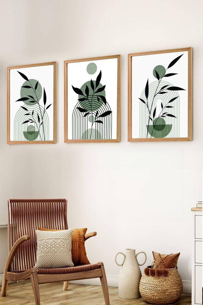 Wallity Set uokvirenih MDF slika Myk3005-3, 3 dijela