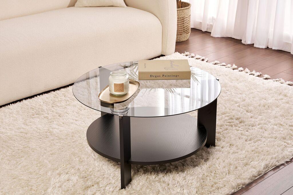 Nordure Klub sto Clara, 75x40x75 cm, Crno-siva
