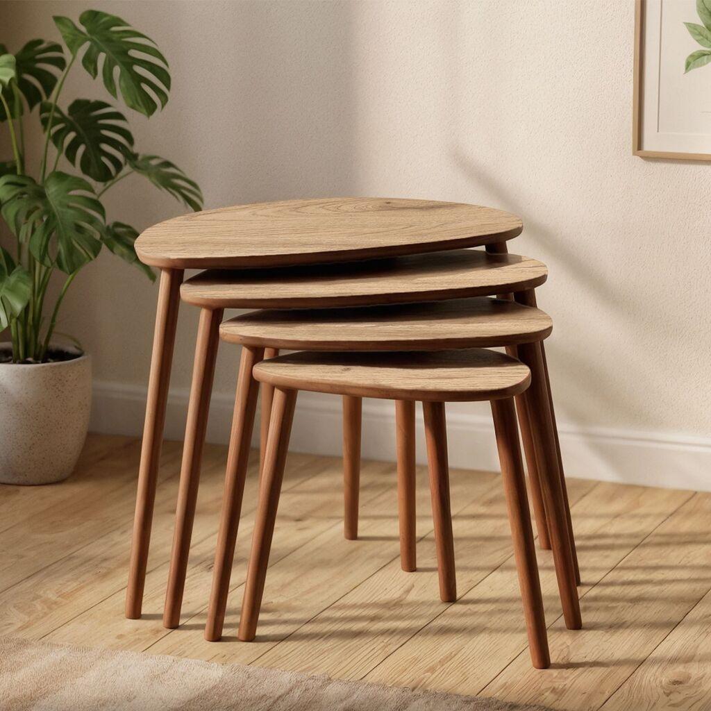 Hanah Home Club set stolova Nora, 4 dijela, boja hrasta