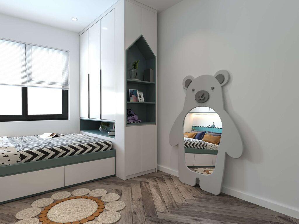 Hanah Home Podno ogledalo Medvjed, 110 cm x 150 cm, Siva