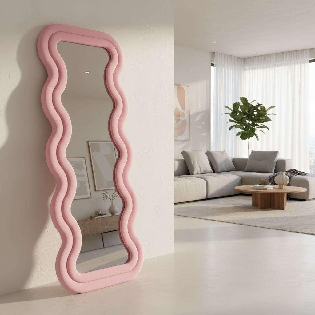 Hanah Home Podno ogledalo Mundo Oval, 65 cm x 170 cm, Roza