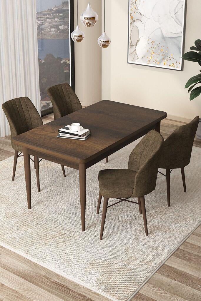Hanah Home Set Trpezarijski sto i 4 stolice Arp, smeđa