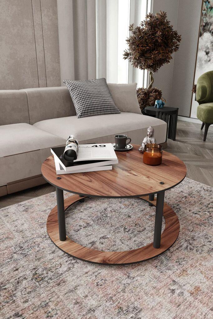 Hanah Home Club sto s rupom, okrugli, 70x38x70 cm, smeđi