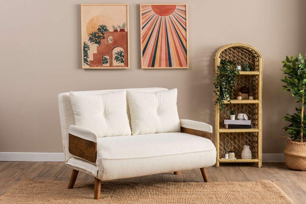 Atelier del Sofa Dvosjed na razvlačenje Cosmo, 190x120x82cm, Bijela