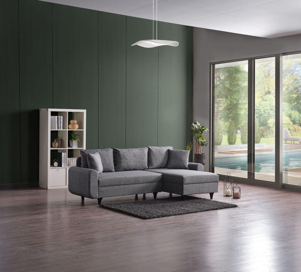 Atelier del Sofa Kutna sofa na razvlačenje Flavia, 230x72x125 cm, Siva