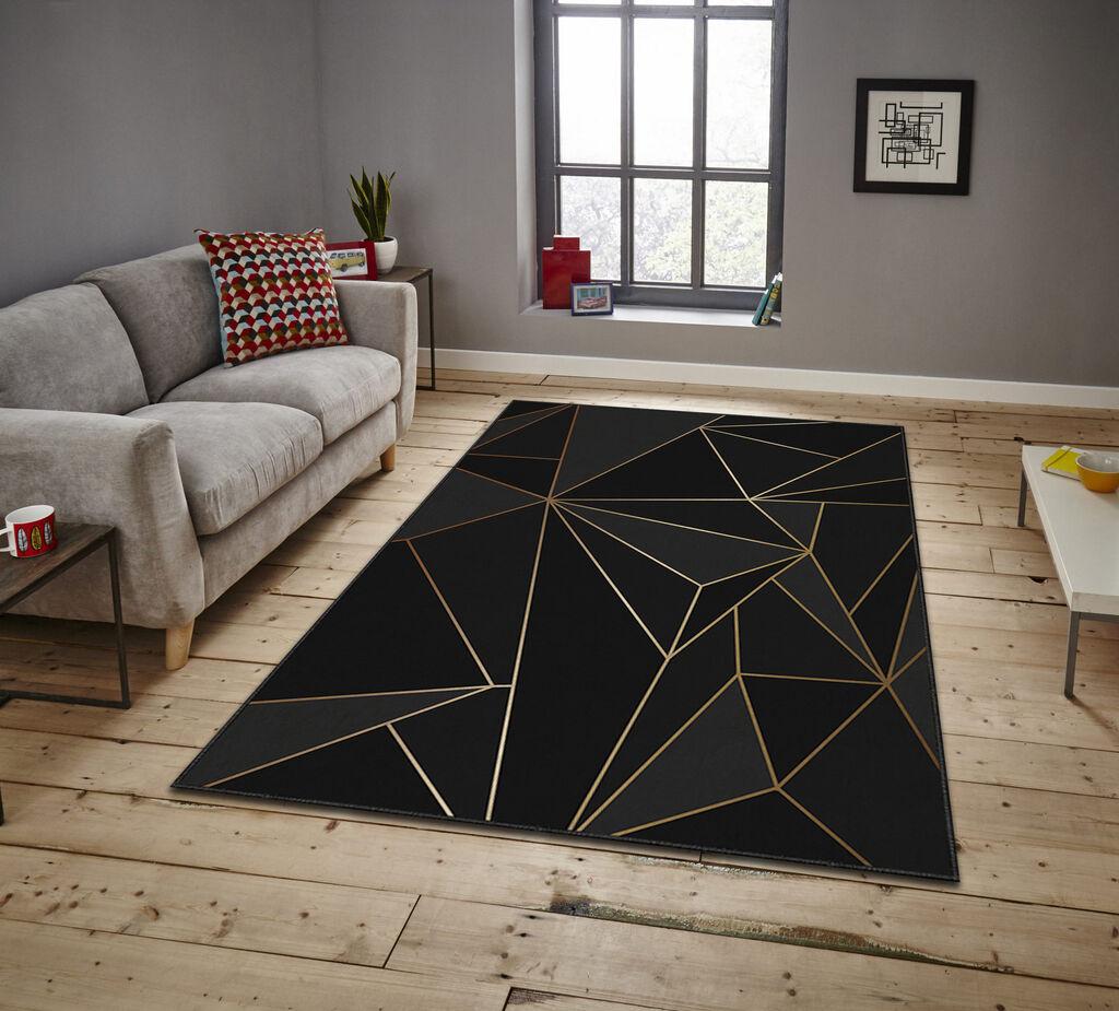 Conceptum Hypnose tepih Asr Crpt-107, pravougaoni, 100 x 180 cm, crni