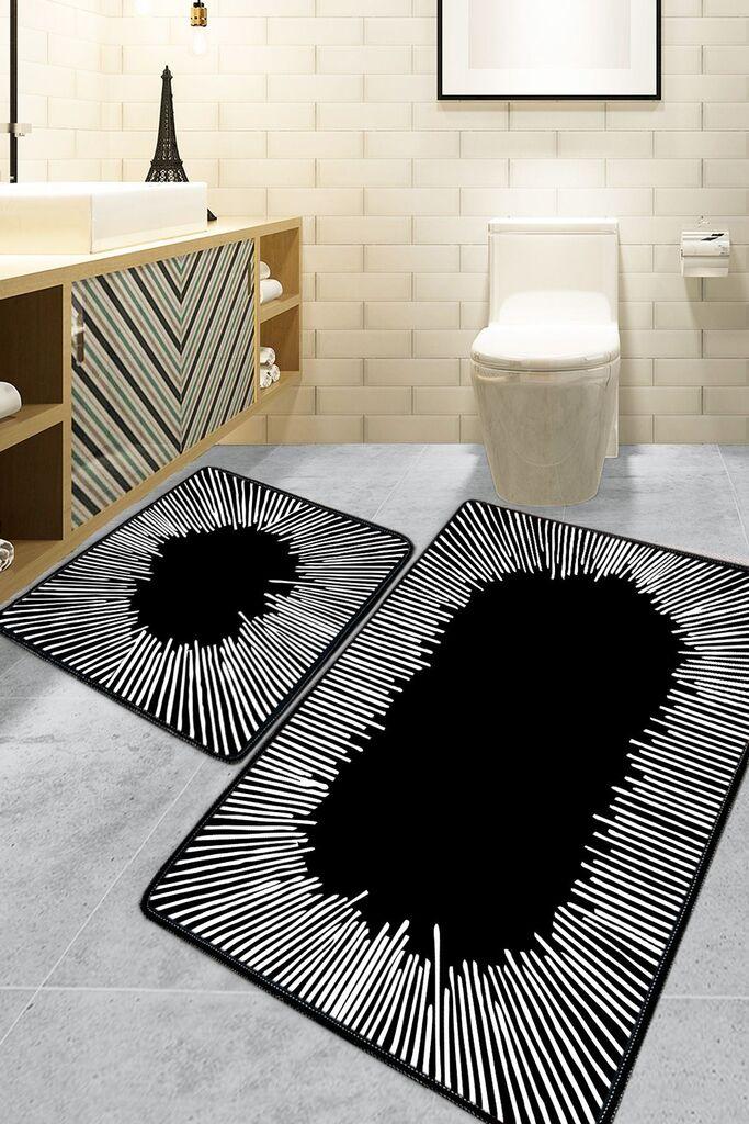 L'essentiel Maison Set tepiha za kupatilo Somber, 2 komada, crna
