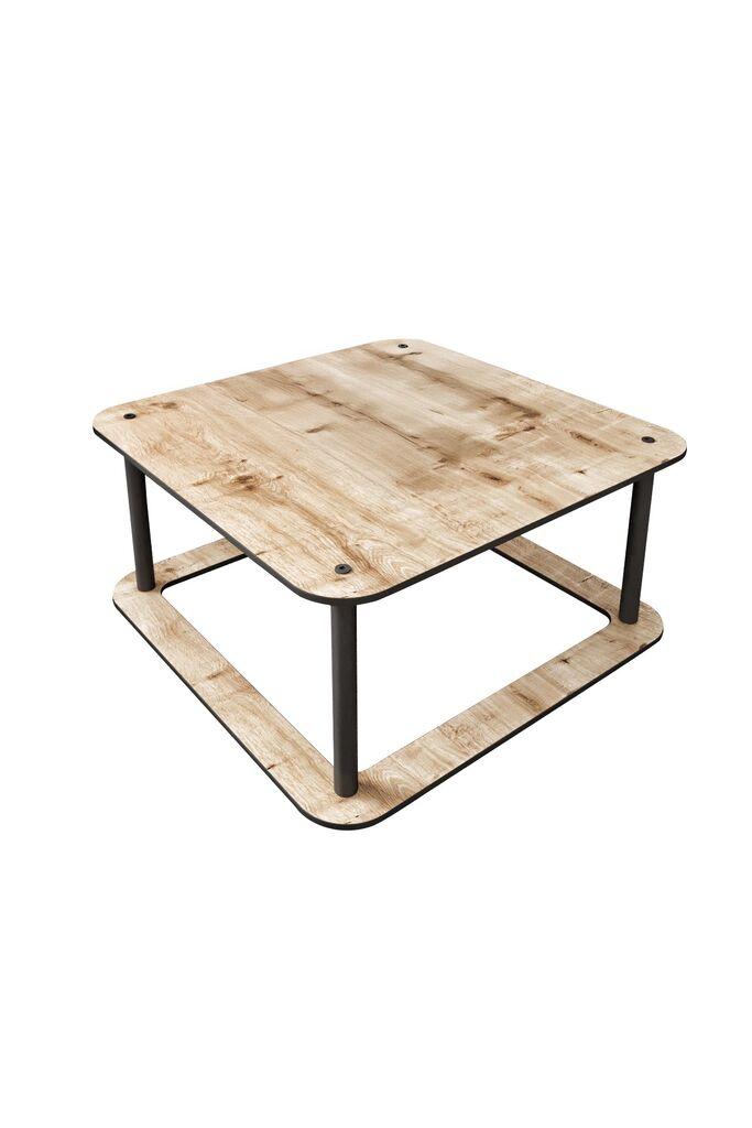 Hanah Home Club stolić s rupom i kvadratnim uzorkom, 70x38x70 cm, krem