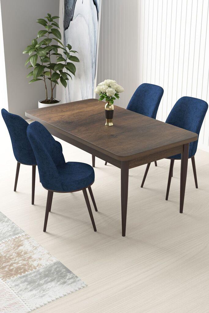 Hanah Home Set Trpezarijski sto i 4 stolice Nile, tamnoplava