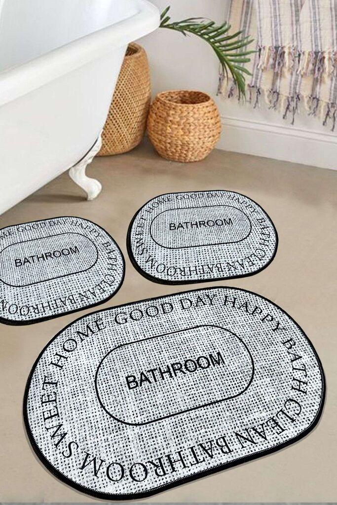 L'essentiel Maison Baindos set tepiha za kupatilo, 3 komada, siva