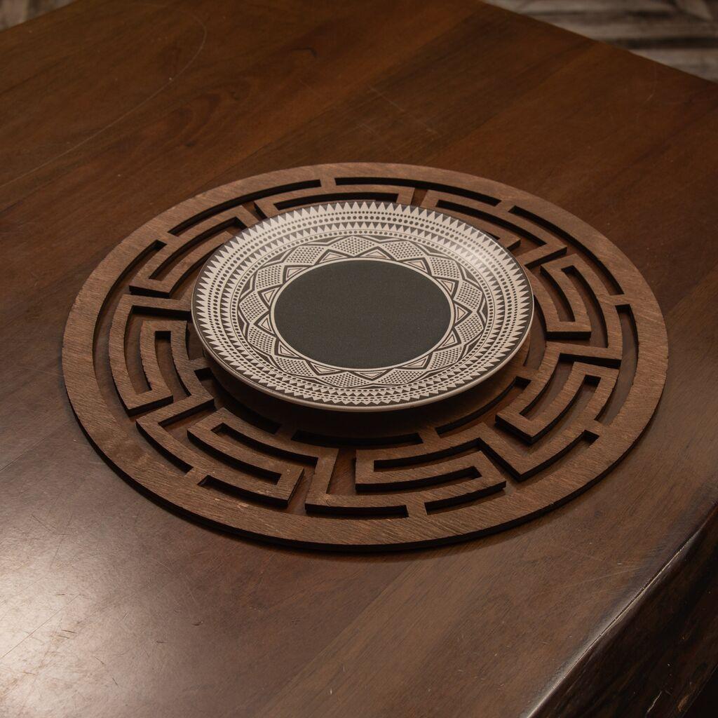 Hermia Labyrinth set podmetača, 36x36cm, drveni, 6 dijelova, smeđa