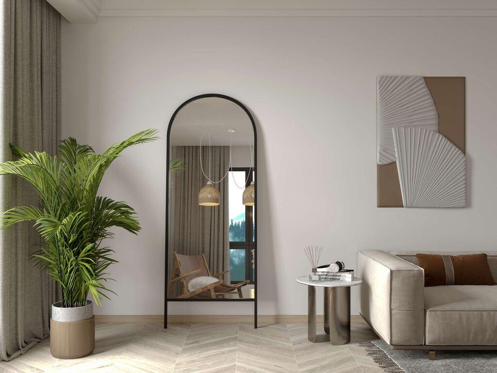 Hanah Home Podno ogledalo Basiko, 70 cm x 180 cm, Crna