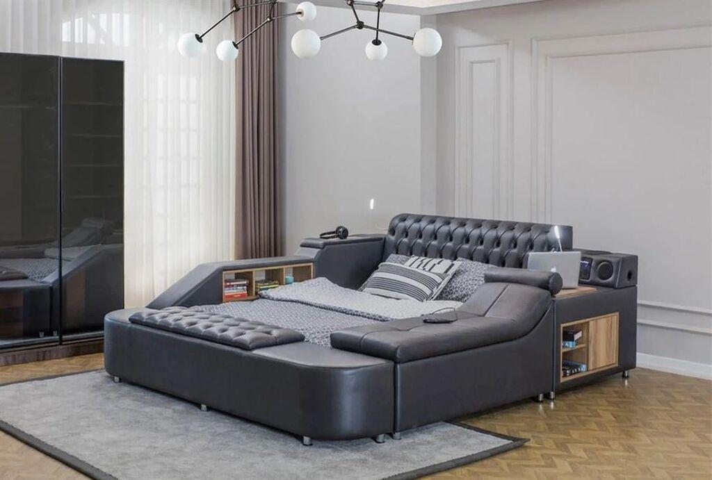 Hanah Home Podloga za krevet Dorwell Smart, 250 x 100 x 290 cm, Antracit