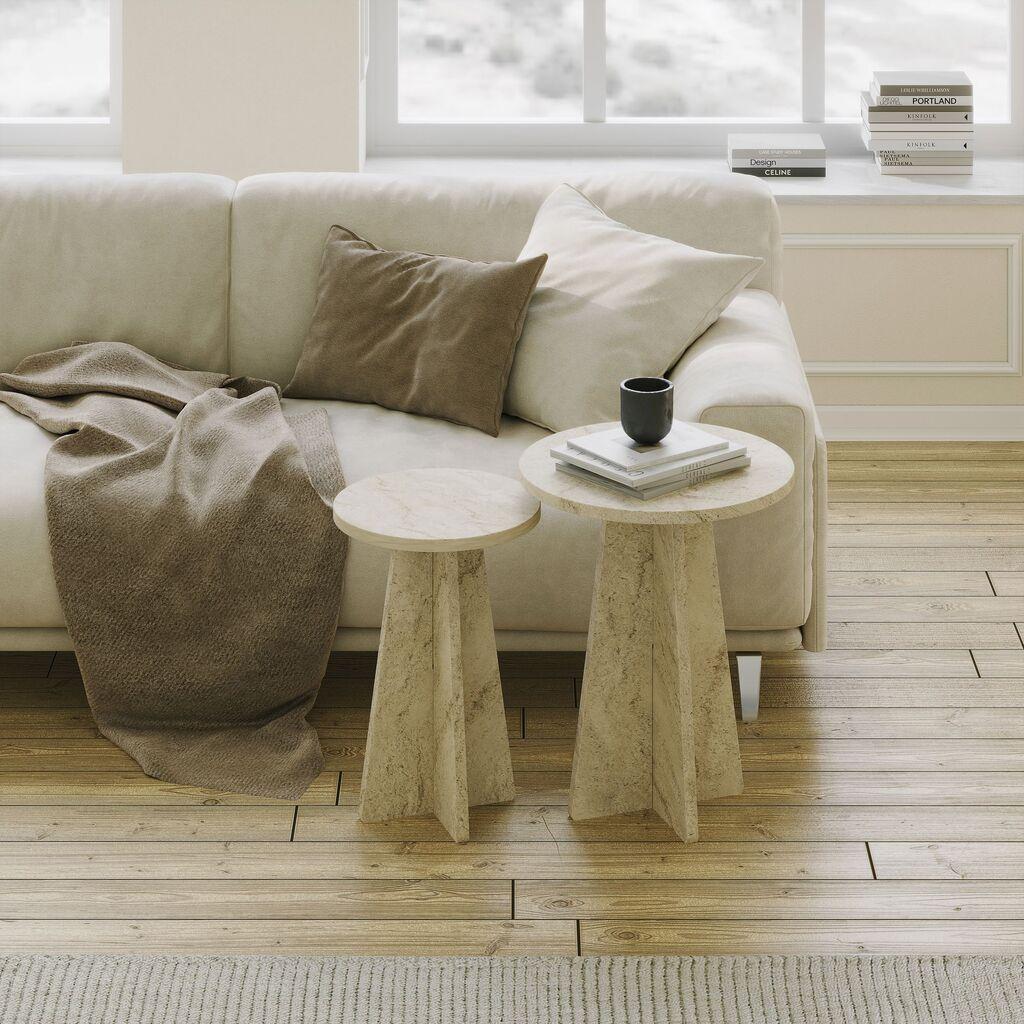 Hanah Home Club set stolova Mushroom 2, 2 dijela, bež