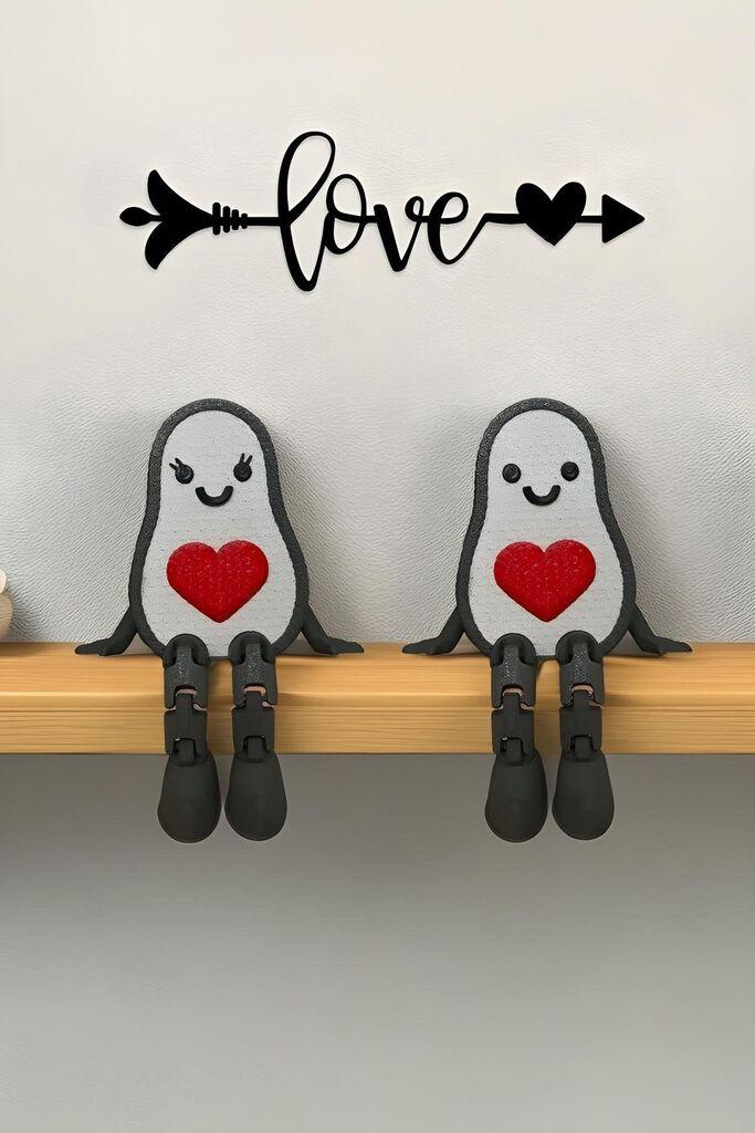 Aberto Design Set ukrasnih figurica Cutie Avocado, 2 dijela, Bijelo-crvene