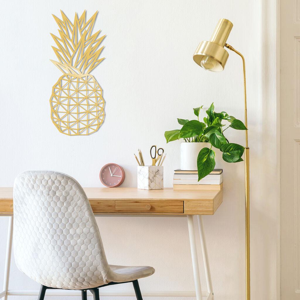 Wallity Zidna dekoracija Ananas Metalni dekor, zlatne boje